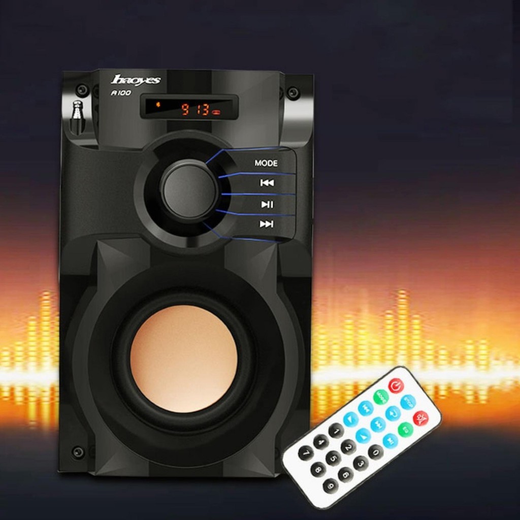 Loa Nghe nhạc Bluetooth Cao Cấp Super Bass RS - A100 (có điều khiển từ xa) - aalo.vn