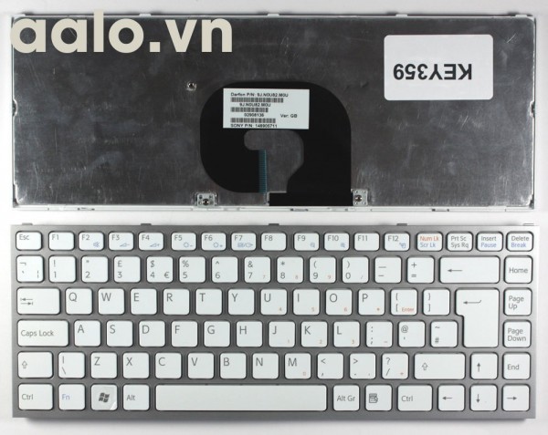 Bàn phím laptop Sony Sony Vaio VPC-Y21M1R/L Silver Frame White - keyboard Sony