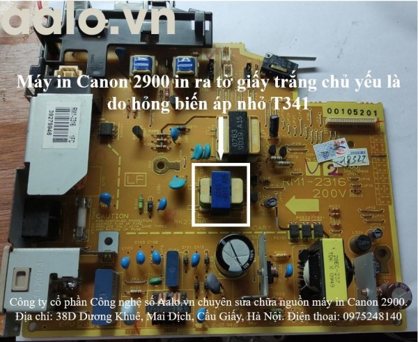 Sửa nguồn máy in Canon 2900  lỗi in ra bị trắng - Aalo.vn