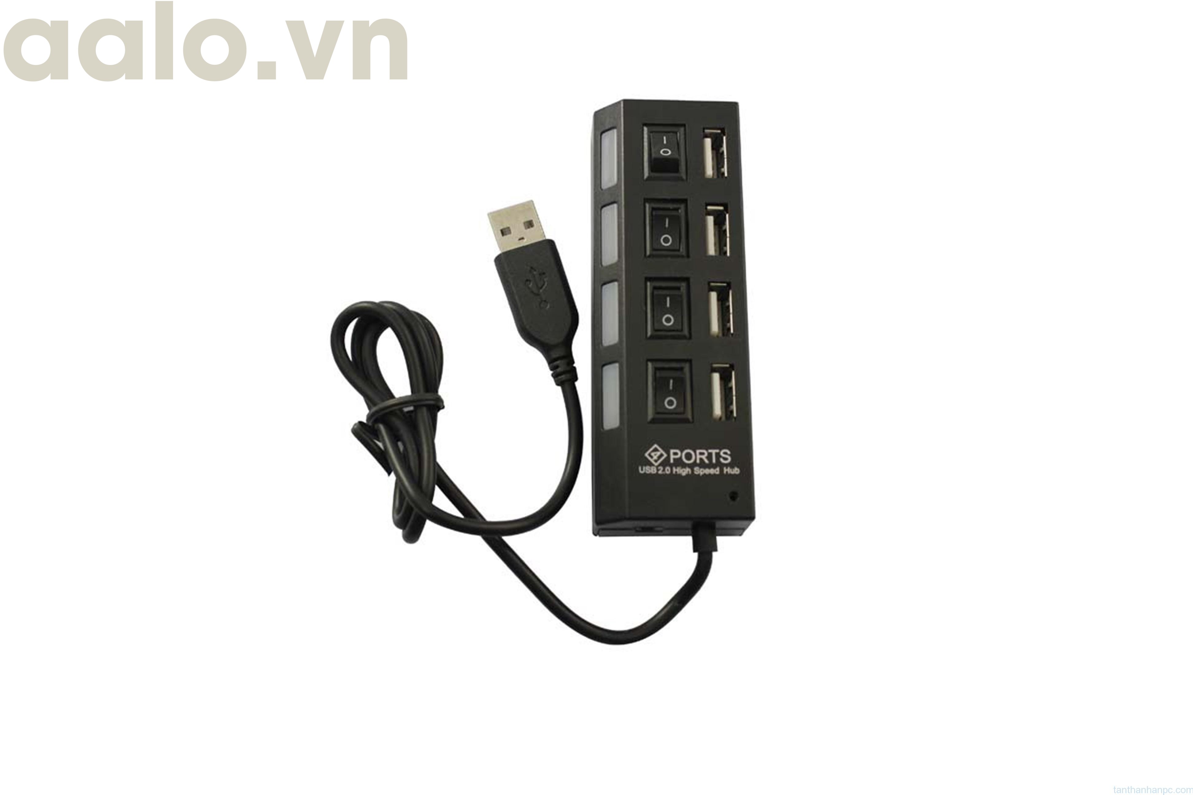 Hub chia 4 cổng USB có công tắc chính hãng - aalo.vn