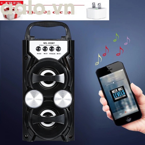 Loa Bluetooth Speaker 205BT/209BT Âm thanh hay chuẩn có đèn led ( tặng kèm củ sạc nhanh) - aalo.vn