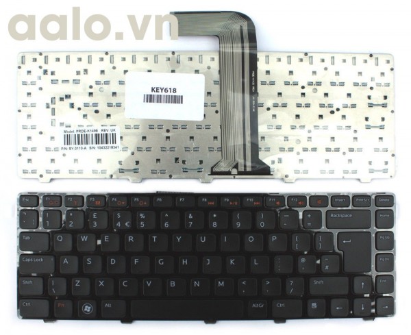 Bàn phím laptop Dell  Inspiron N4110 Black Frame Black UK Layout Replacement  - Keyboad Dell
