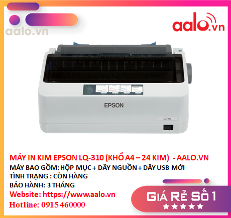 Máy in kim Epson LQ-310 (khổ A4 – 24 kim) kèm Băng mực , dây nguồn và dây USB mới - aalo.vn