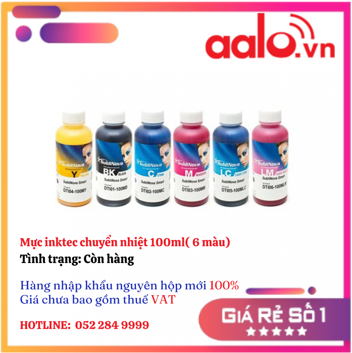 Mực inktec chuyển nhiệt 100ml( 6 màu)