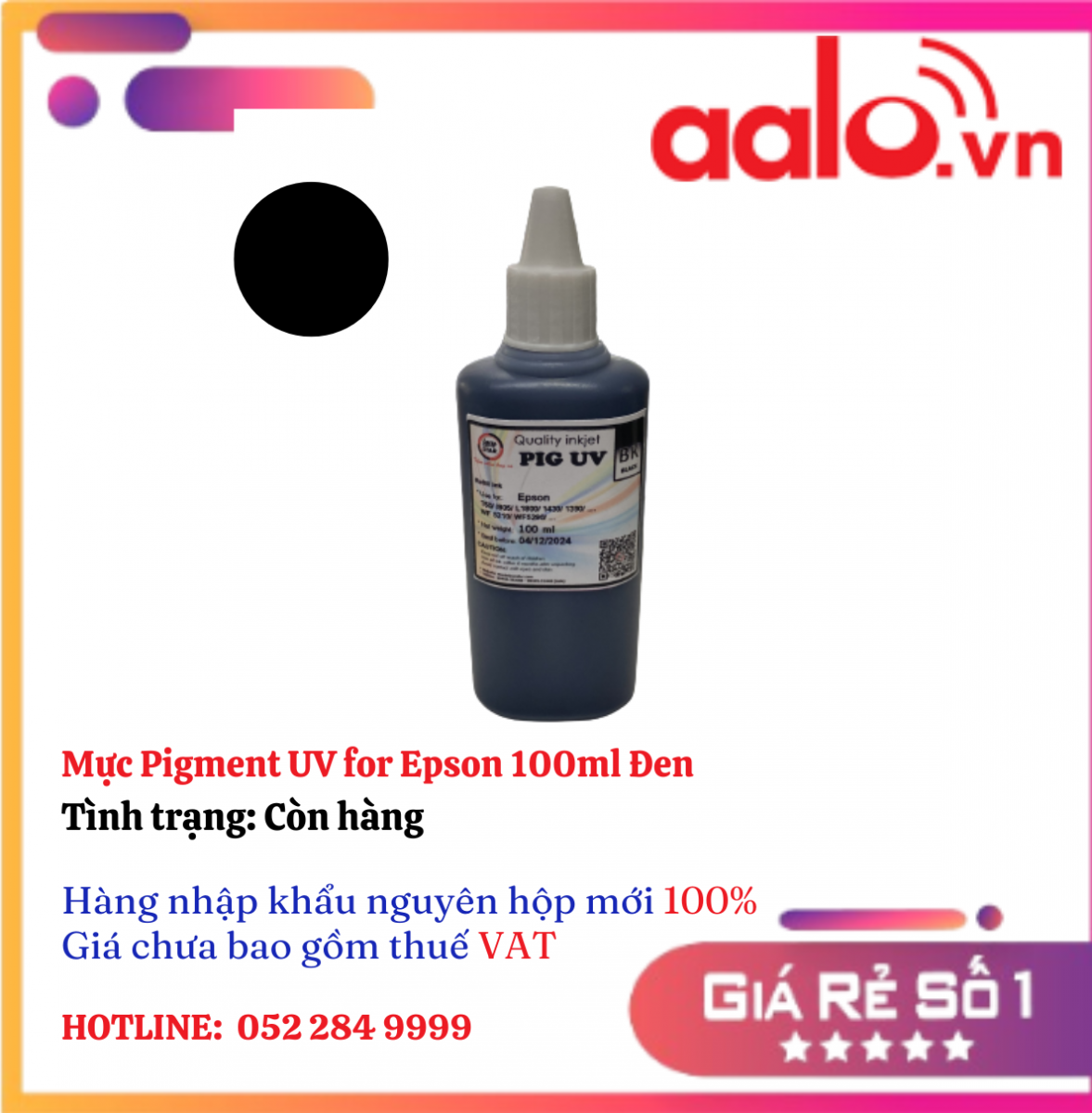 Mực Pigment UV for Epson 100ml  Đen