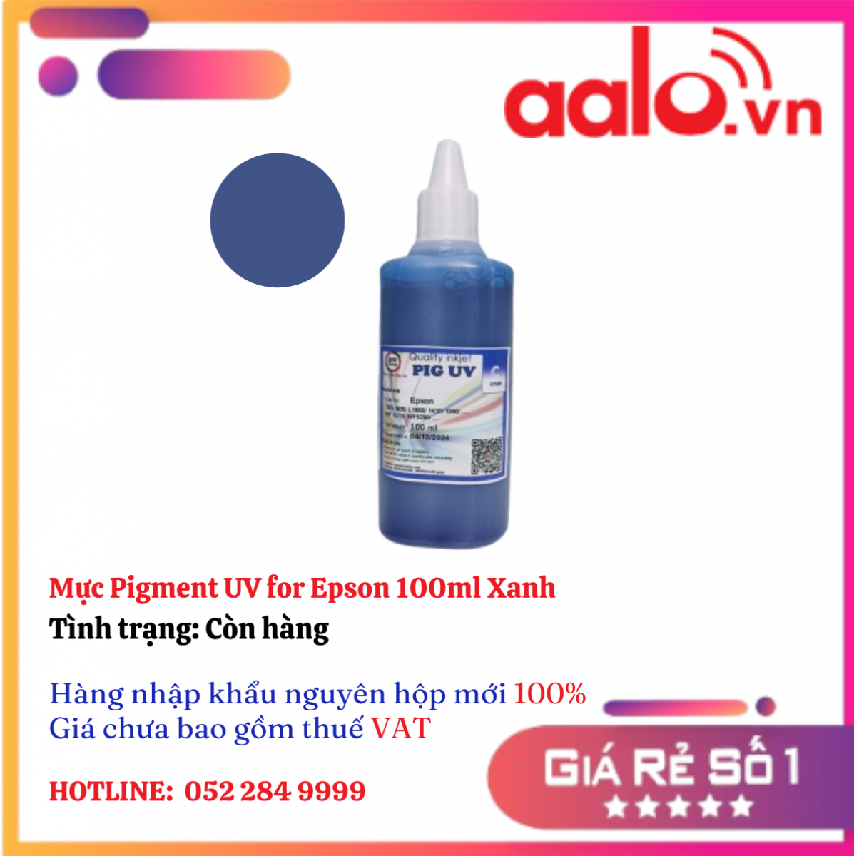 Mực Pigment UV for Epson 100ml  Xanh 