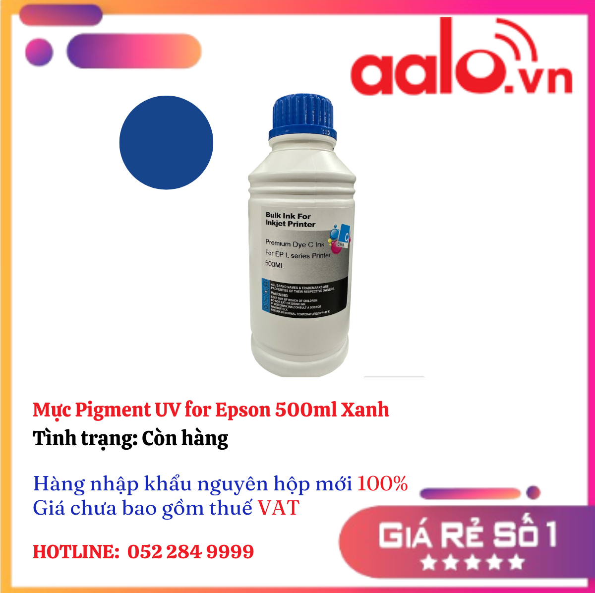 Mực Pigment UV for Epson  500ml  Xanh