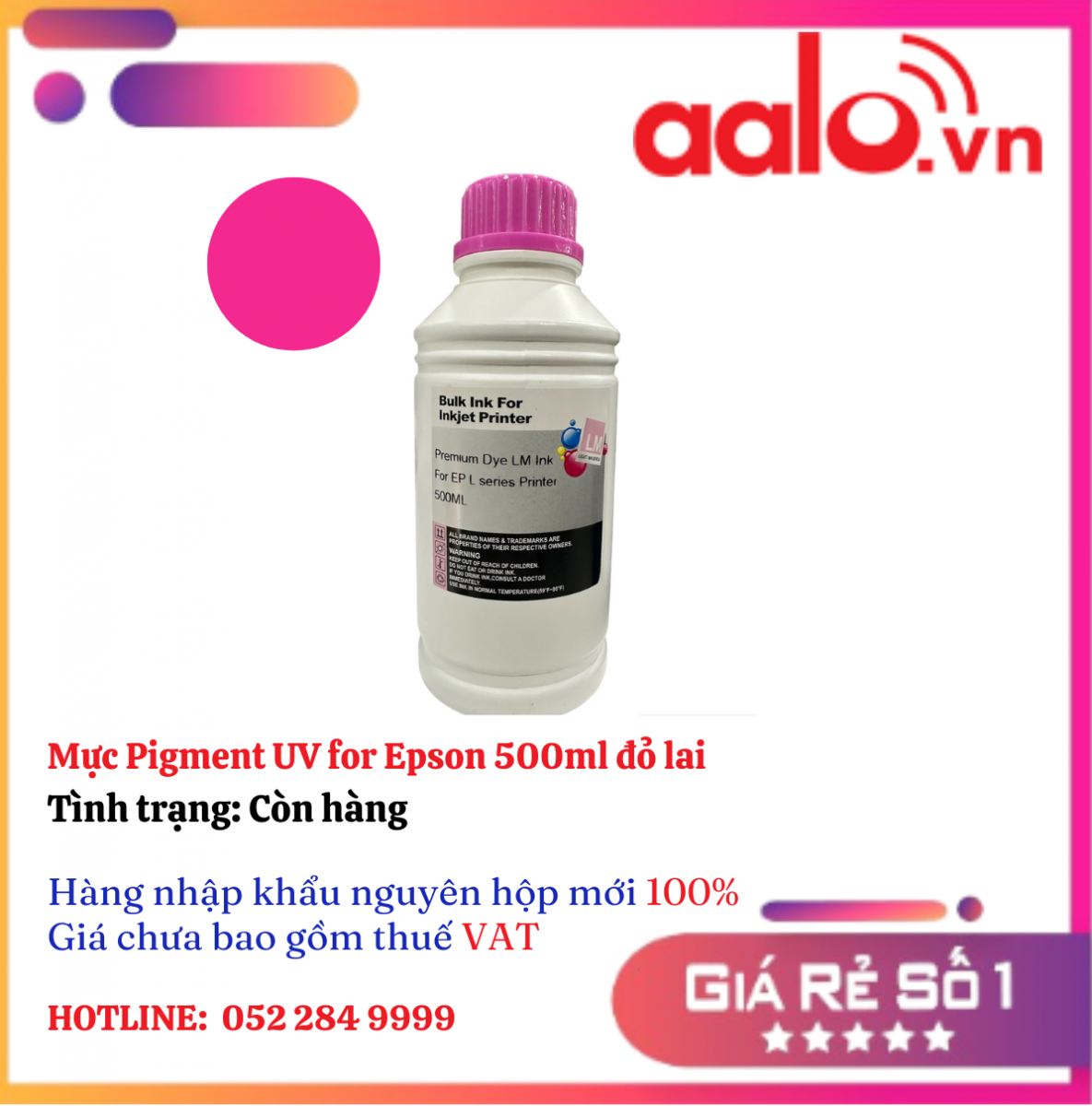 Mực Pigment UV for Epson  500ml  đỏ lai