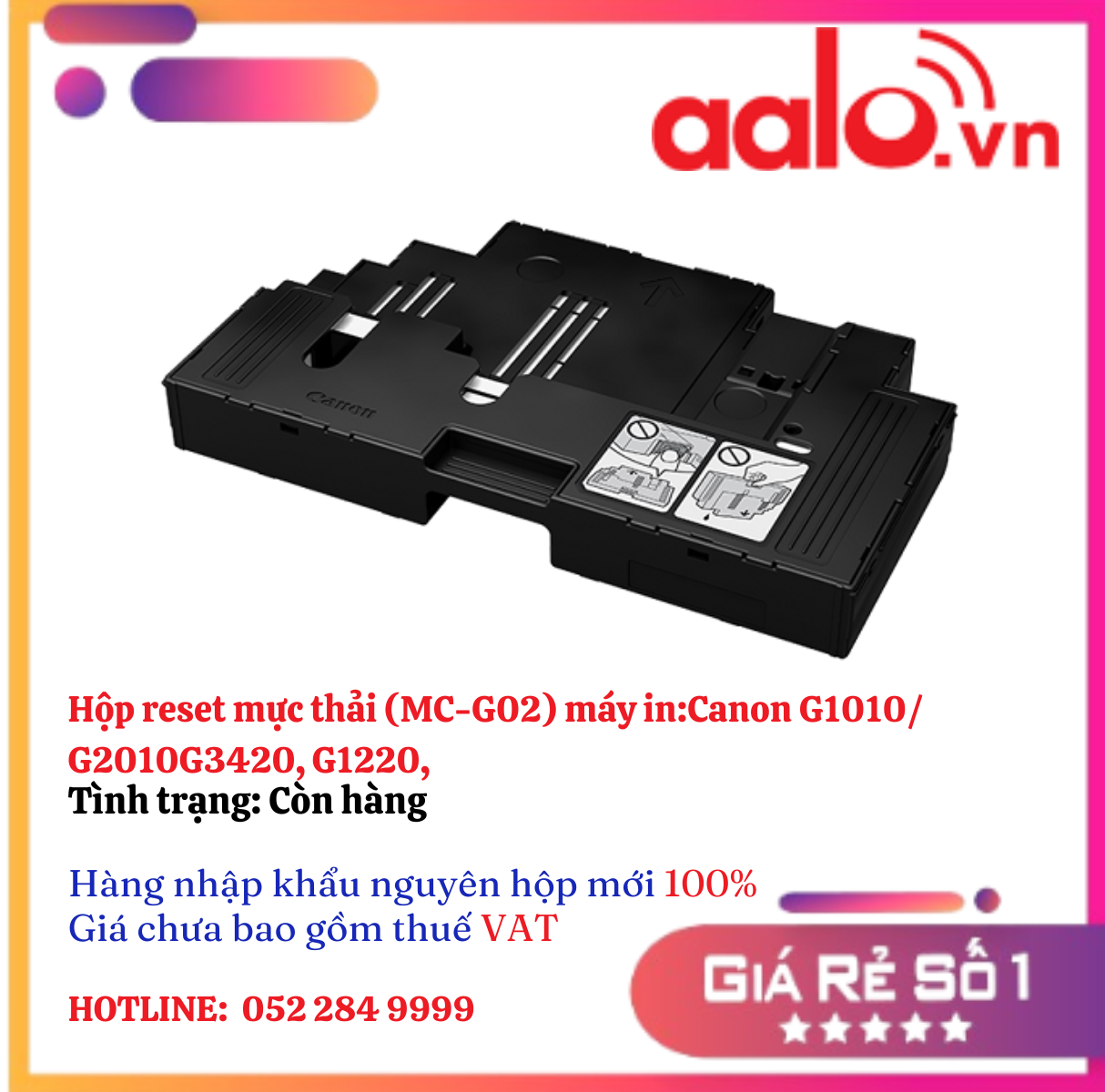 Hộp reset mực thải (MC-G02) máy in:Canon G1010/G2010G3420, G1220, 