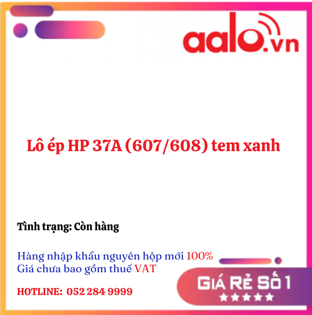 Lô ép HP 37A (607/608) tem xanh