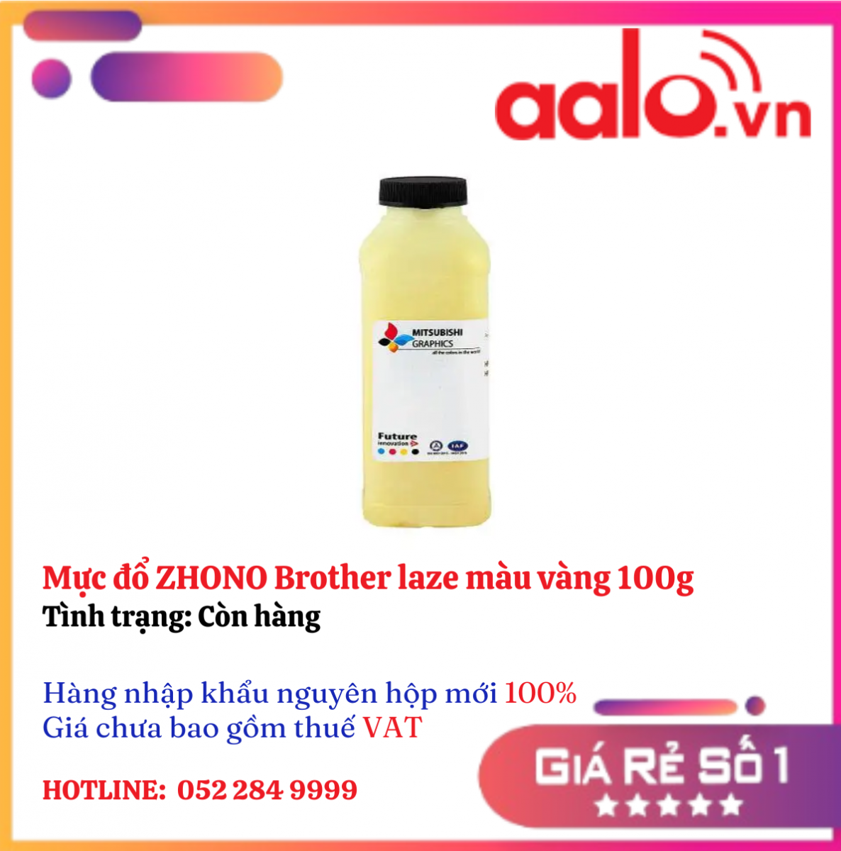 Mực đổ ZHONO Brother laze màu vàng 100g