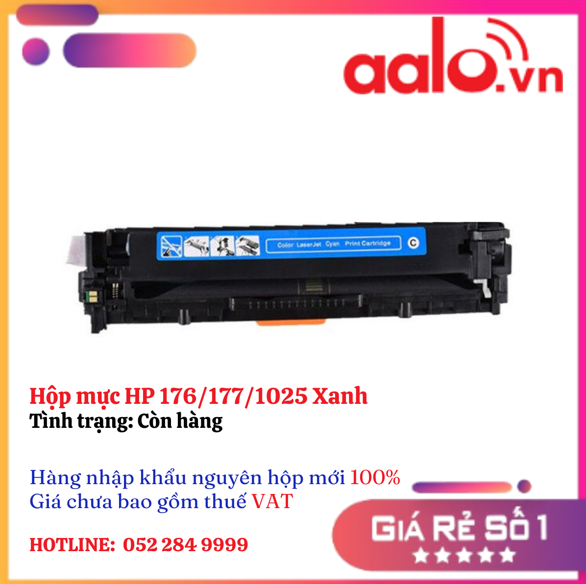 Hộp mực HP 176/177/1025 Xanh