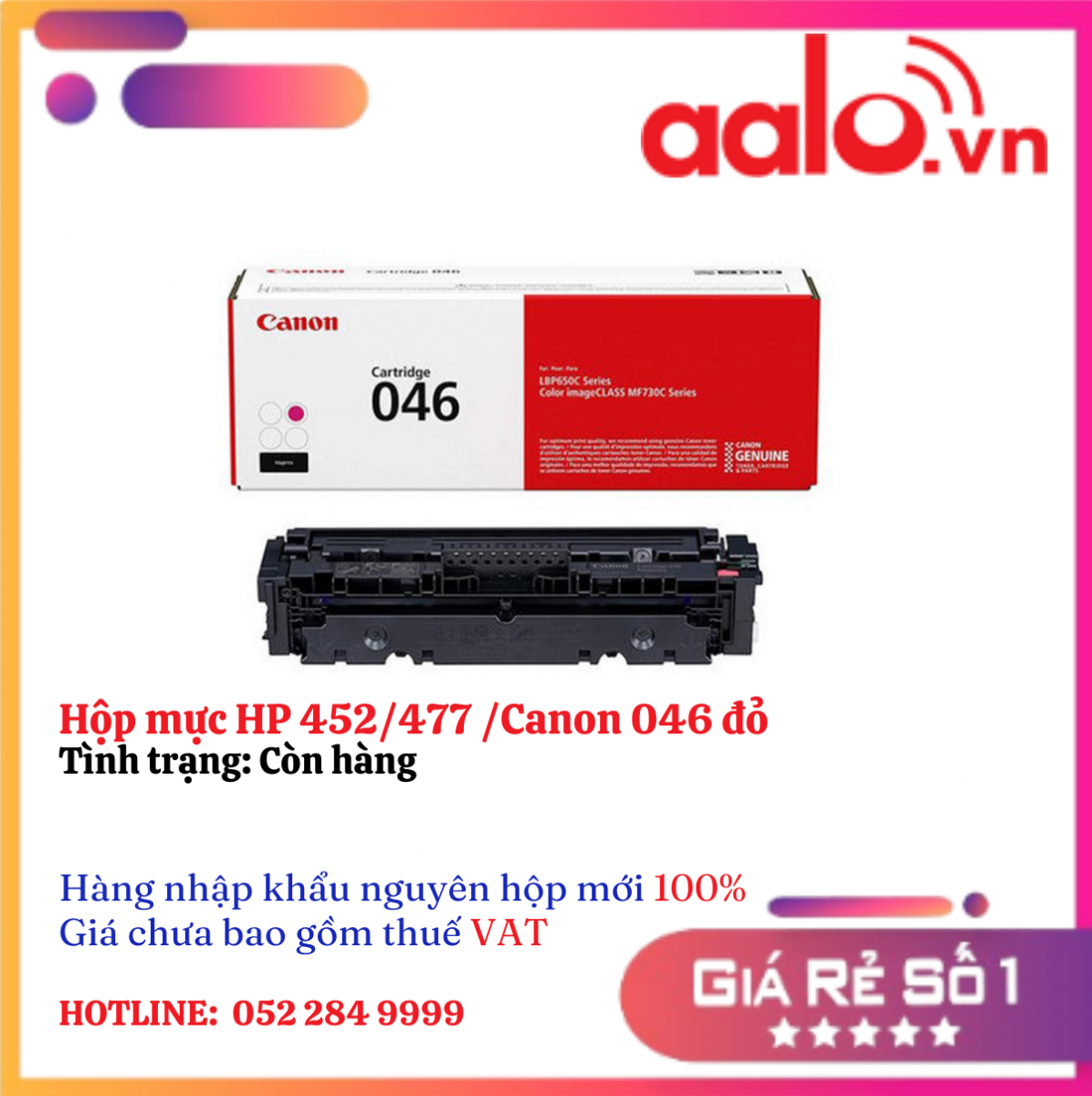 Hộp mực HP 452/477 /Canon 046 đỏ