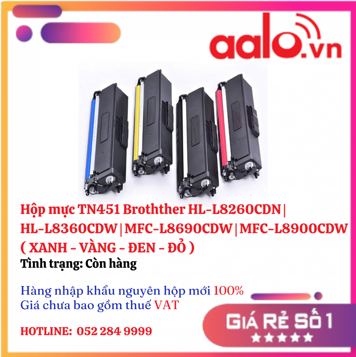 Hộp mực TN451 Brothther HL-L8260CDN | HL-L8360CDW | MFC-L8690CDW | MFC-L8900CDW ( XANH - VÀNG - ĐEN - ĐỎ )