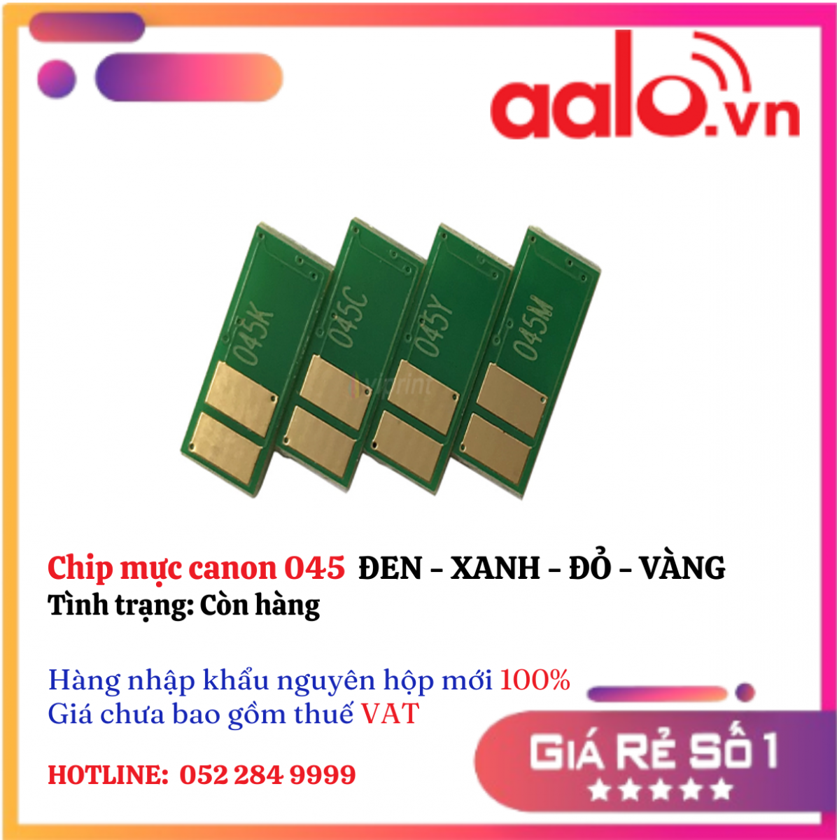 Chip mực canon 045 ĐEN - XANH - ĐỎ - VÀNG