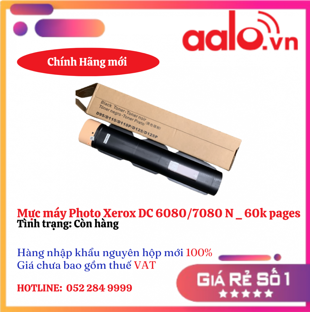  Mực máy Photo Xerox DC 6080/7080 N _ 60k pages  (Chính Hãng mới - Không Có VAT )