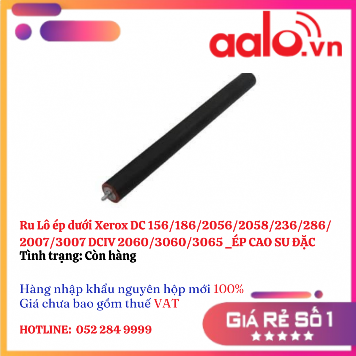 Ru Lô ép dưới Xerox DC 156/186/2056/2058/236/286/2007/3007 DCIV 2060/3060/3065 _ÉP CAO SU ĐẶC