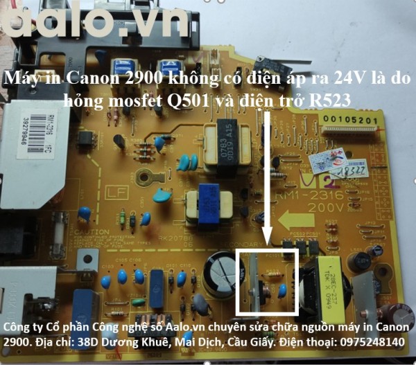 Sửa nguồn máy in Canon 2900 lỗi không có nguồn ra 24V - Aalo.vn