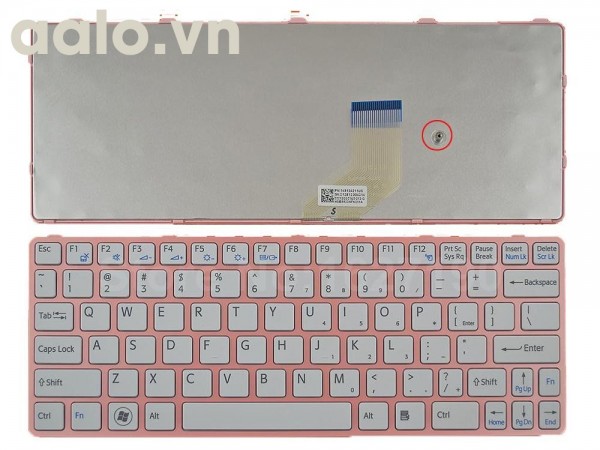 Bàn phím laptop Sony SVE 11 Trắng khung hồng