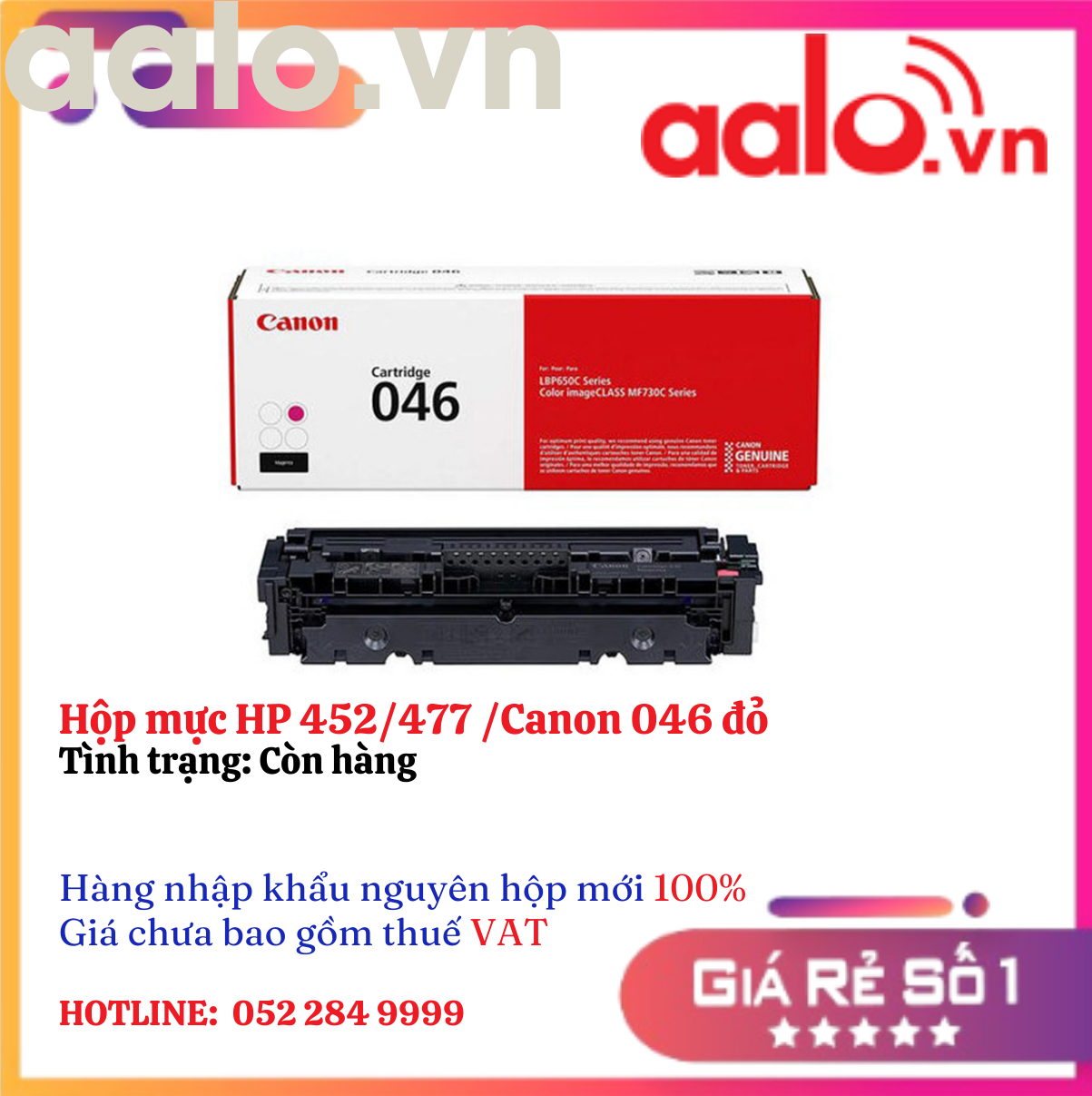 Hộp mực HP 452/477 /Canon 046 đỏ