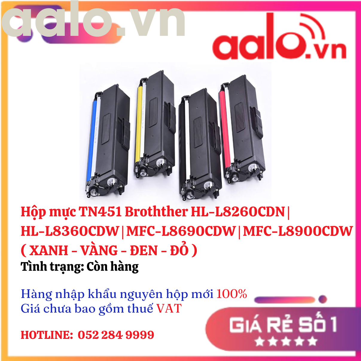 Hộp mực TN451 Brothther HL-L8260CDN |  HL-L8360CDW | MFC-L8690CDW | MFC-L8900CDW ( XANH - VÀNG - ĐEN - ĐỎ )