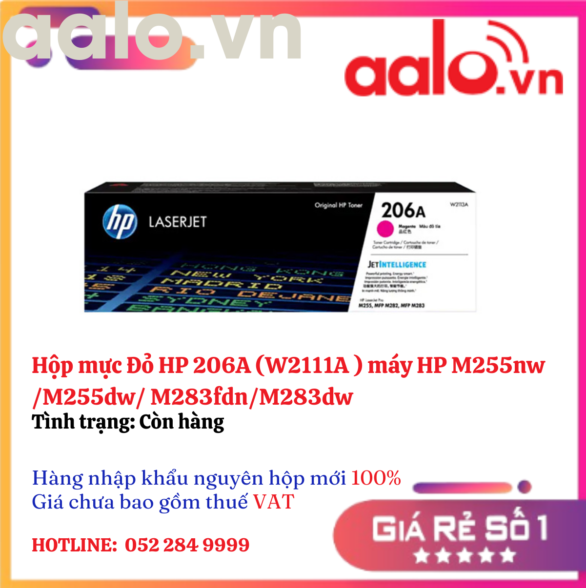 Hộp mực Đỏ HP 206A (W2113A ) máy HP M255nw/M255dw/ M283fdn/M283dw