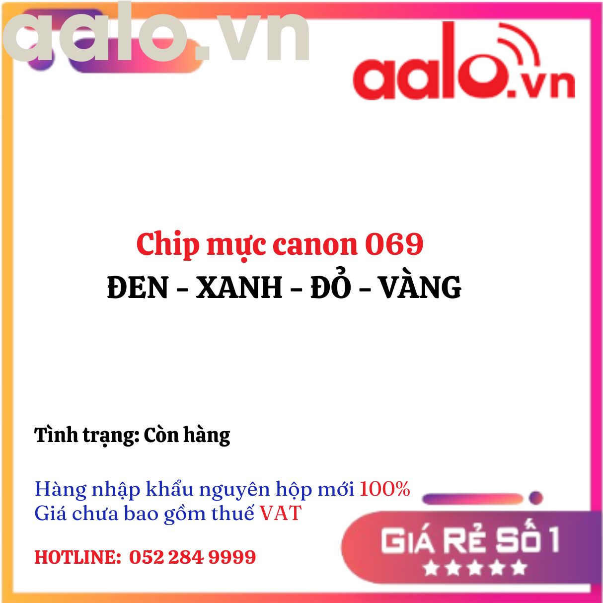 Chip mực canon 069 ĐEN - XANH - ĐỎ - VÀNG