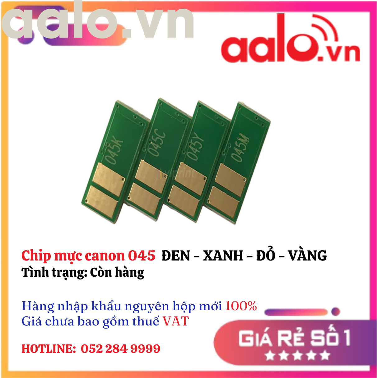 Chip mực canon 045  ĐEN - XANH - ĐỎ - VÀNG