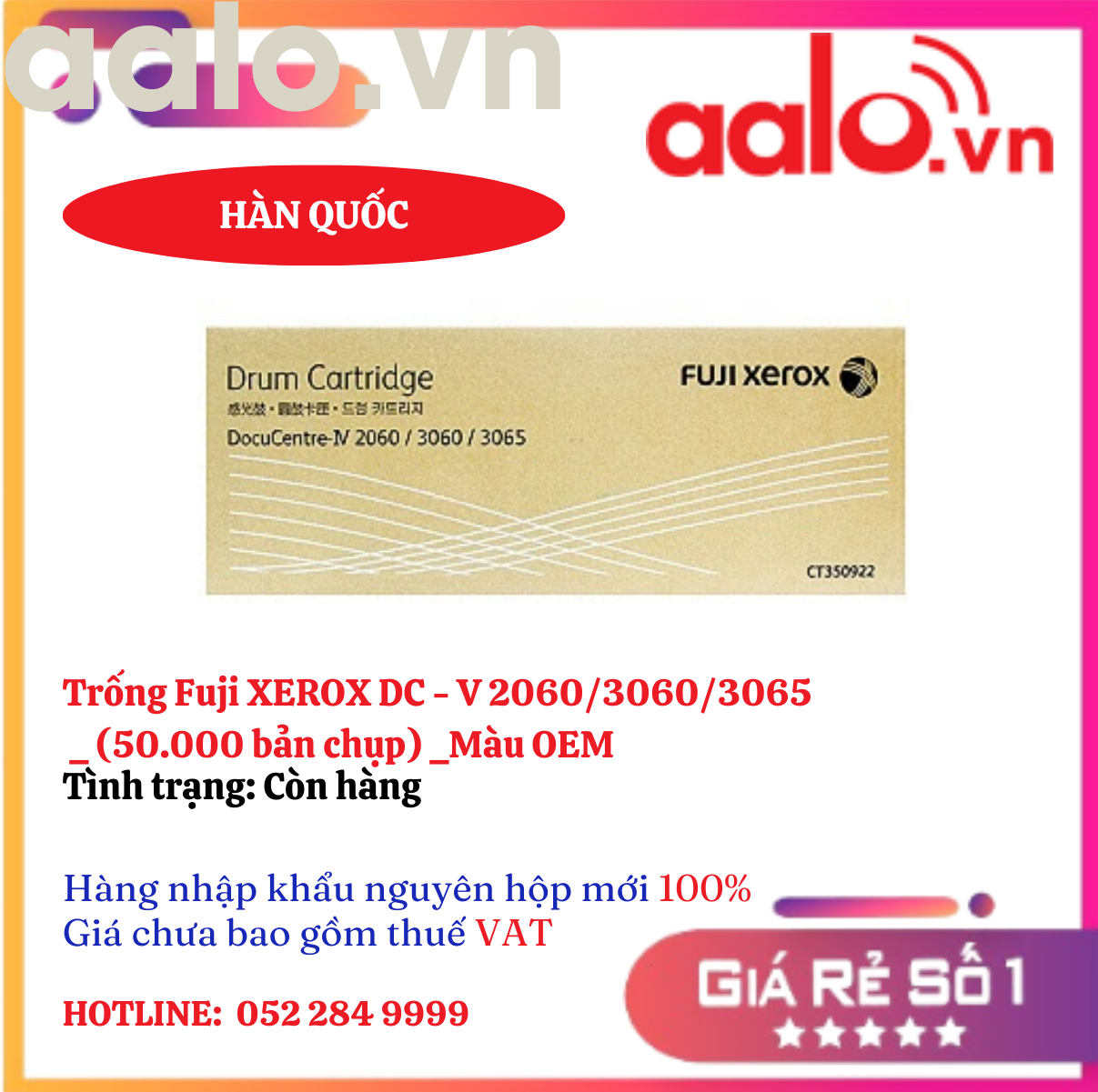 Trống  Fuji XEROX DC - V 2060/3060/3065 _ (50.000 bản chụp) _Màu OEM _Hàn Quốc 