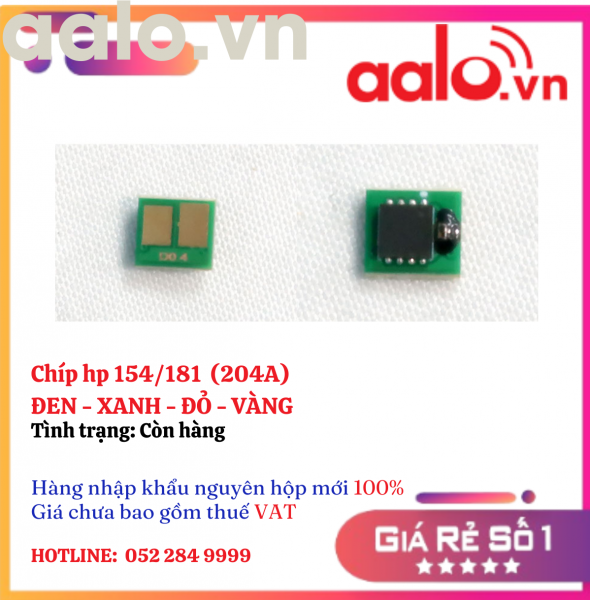 Chíp hp 154/181  (204A) ĐEN - XANH - ĐỎ - VÀNG