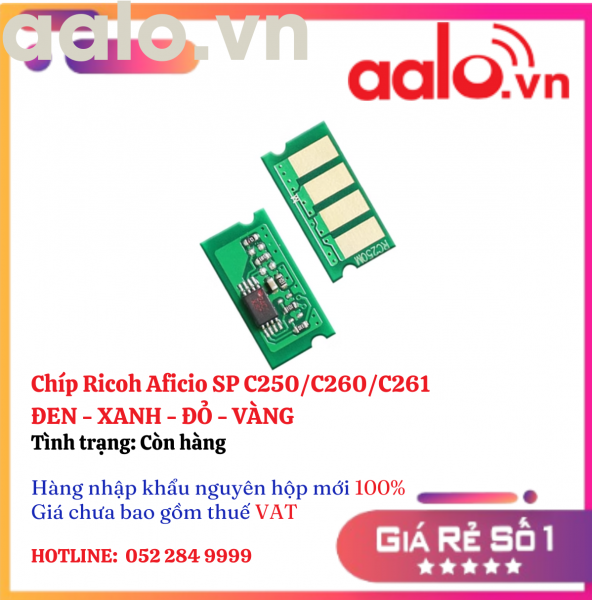 Chíp Ricoh Aficio SP C250/C260/C261  ĐEN - XANH - ĐỎ - VÀNG