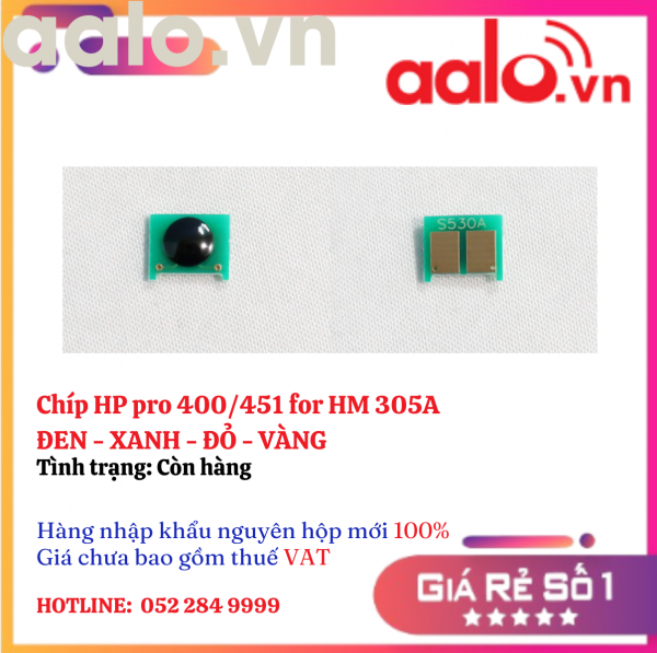 Chíp HP pro 400/451 for HM 305A  ĐEN - XANH - ĐỎ - VÀNG