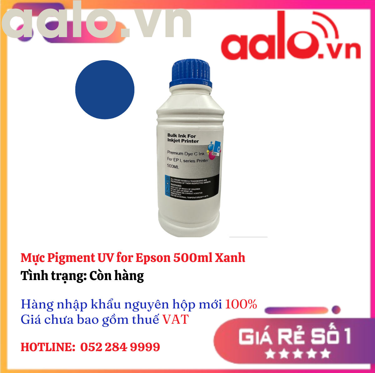 Mực Pigment UV for Epson  500ml  Xanh