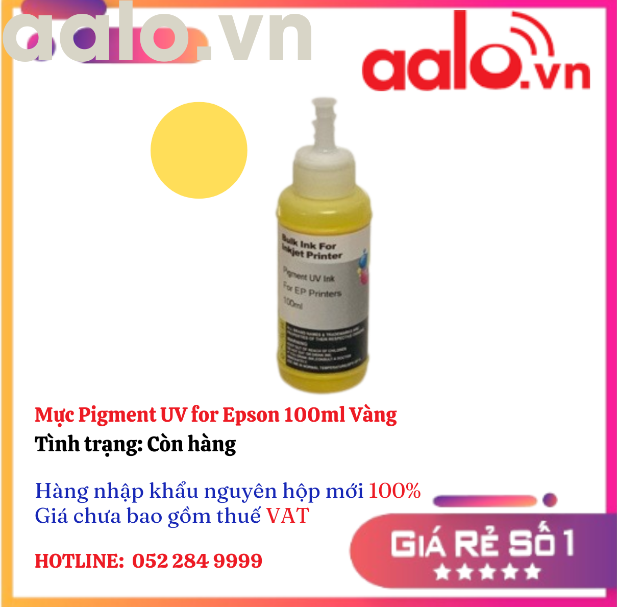 Mực Pigment UV for Epson 100ml  Vàng