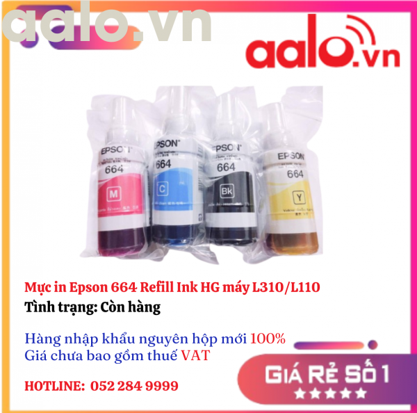 Mực in Epson 664 Refill Ink HG máy L310/L110 