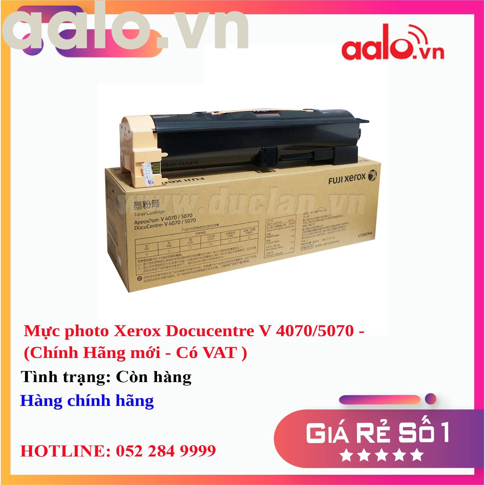 Mực photo Xerox Docucentre V 4070/5070 - (Chính Hãng mới - Có VAT )