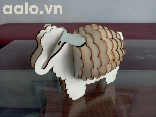 Quà lưu niệm lắp ráp gỗ 3D mô hình cừu dolly