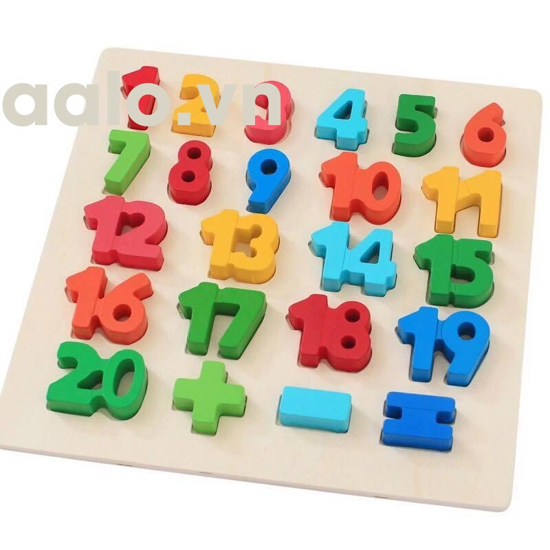 Bảng ghép 20 chữ số và phép tính bằng gỗ ( giúp bé phát triển tư duy sớm) - aalo.vn