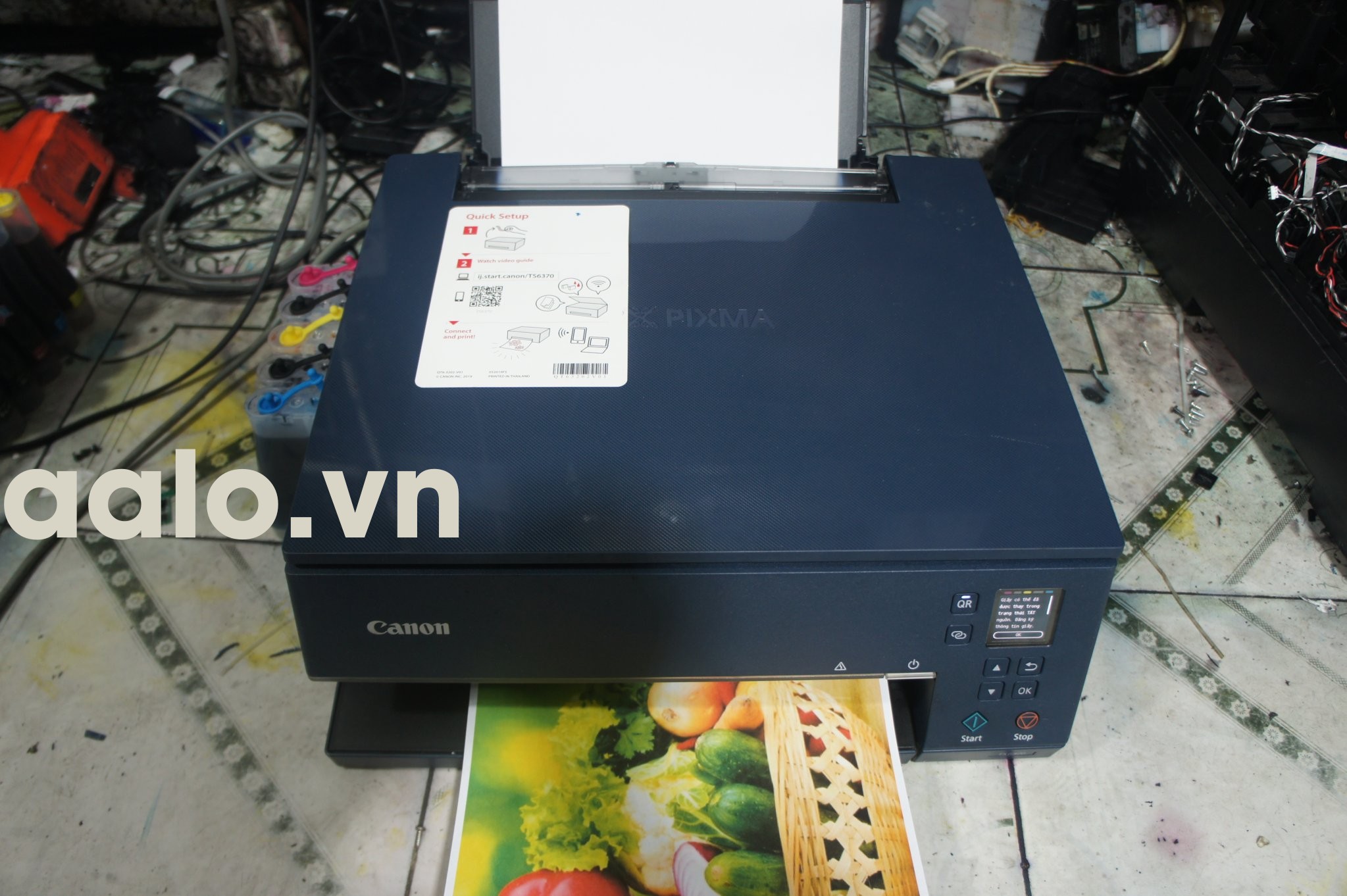 Máy in màu cũ canon ts 8030 ts 8010 (kết nối  wifi , photocopy ,Scan , in 2 mặt tự động ) Bộ  dẫn mực ngoài liên tục